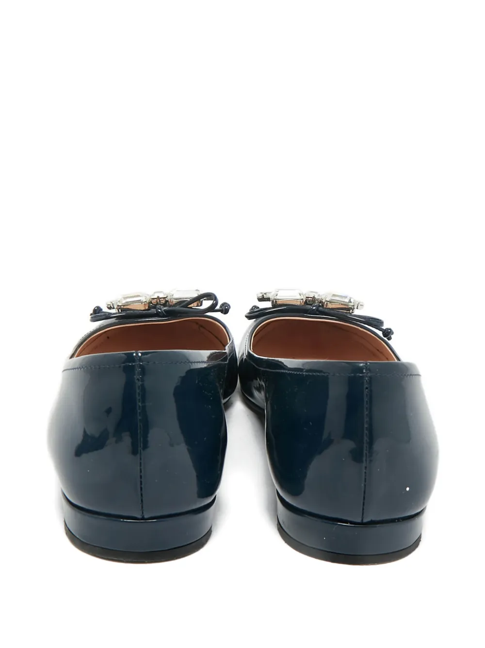 Miu Miu Pre-Owned patent-leather embellishment ballet flat - Blauw