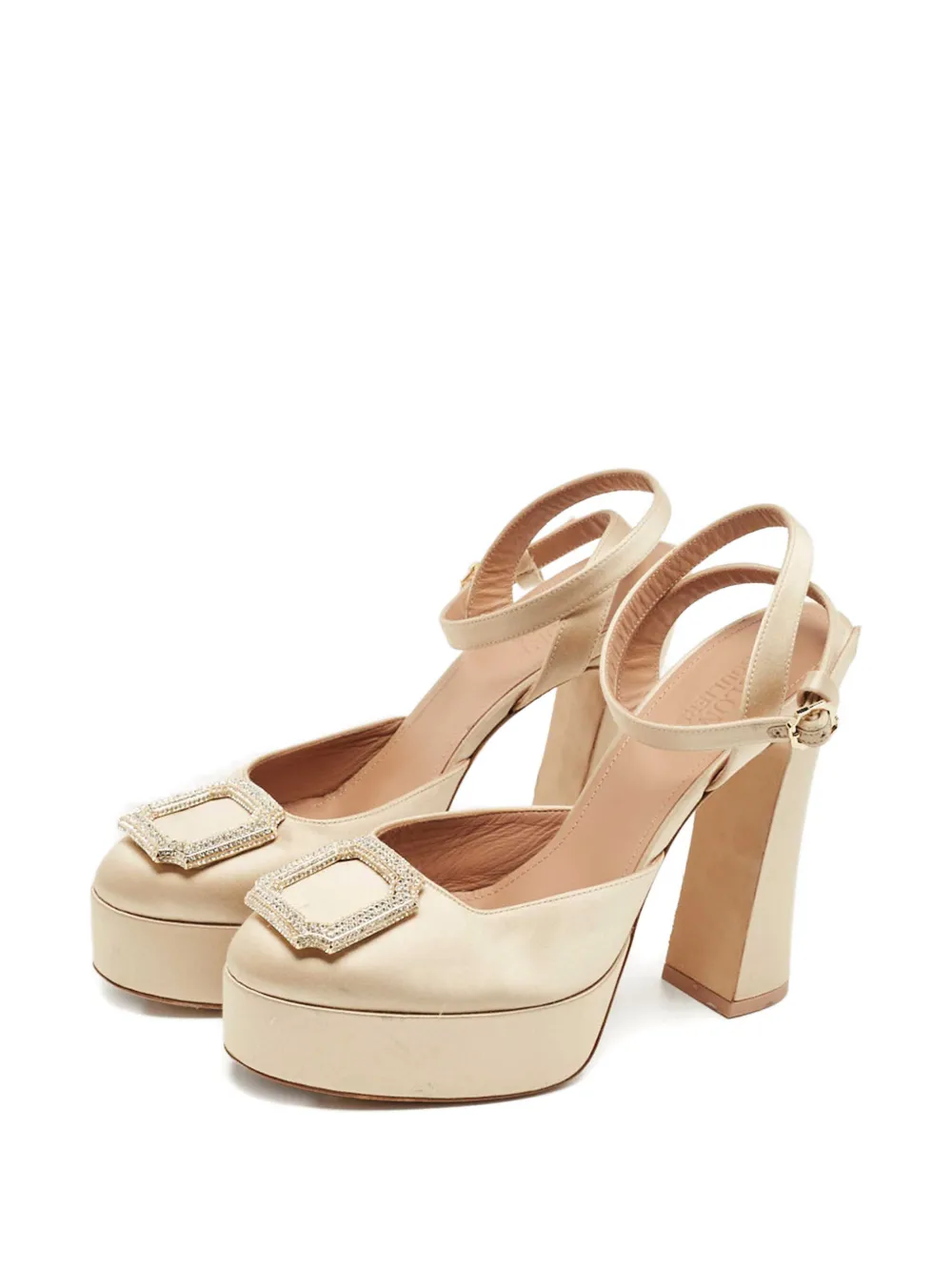 Malone Souliers platform block-heel pumps - Beige