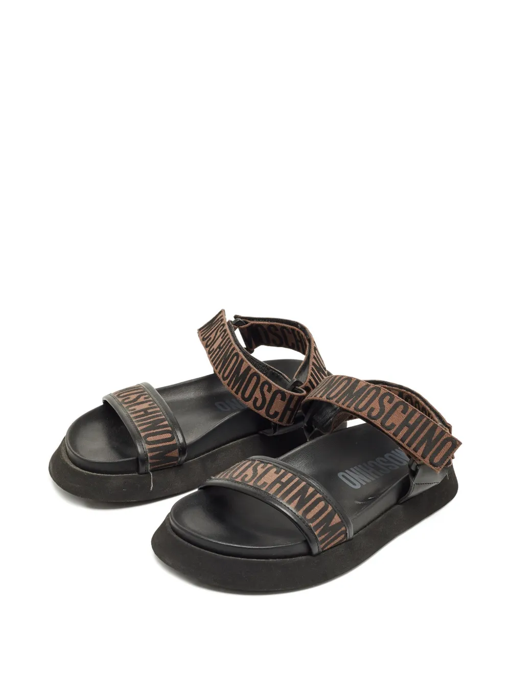 Moschino Pre-Owned logo-embellishment sandals - Zwart