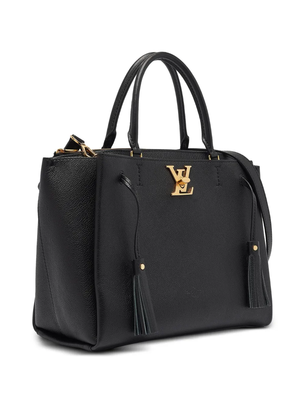 Louis Vuitton Pre-Owned 2017 Lockme Leather Tote Bag | Black