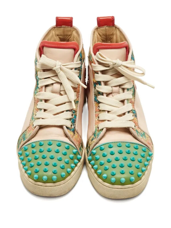Christian Louboutin Pre-Owned 37.5 Louis Spikes Leather Sneaker