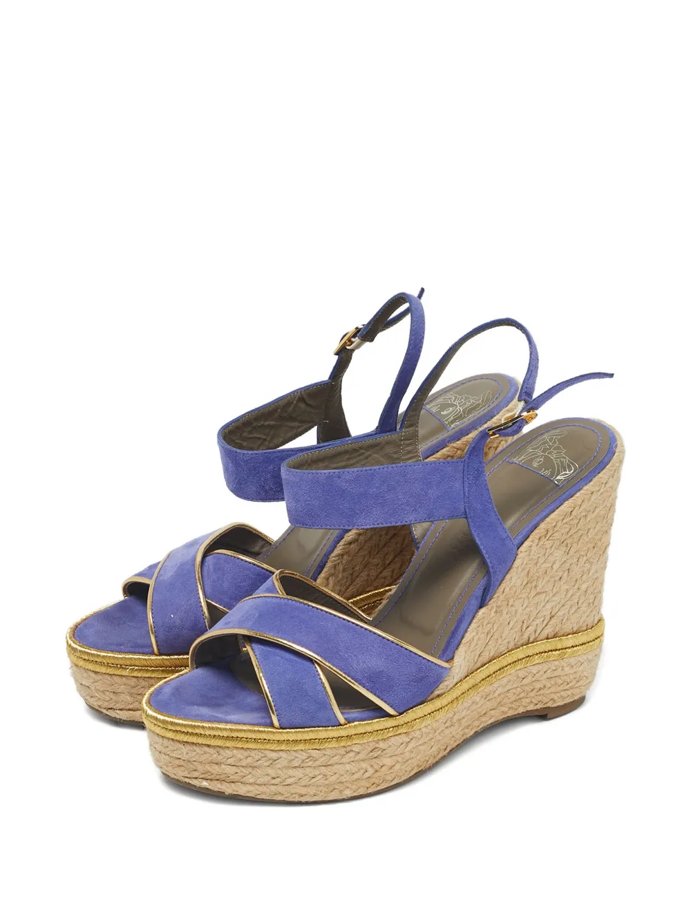 Versace Pre-Owned suede sandals - Blauw