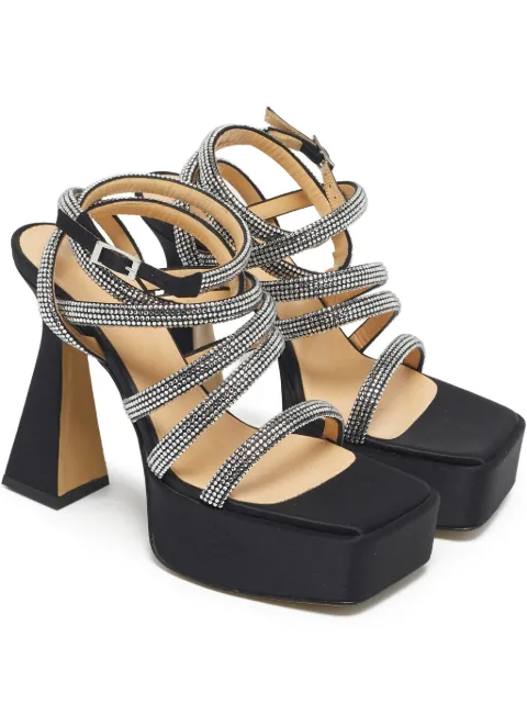 MACH & MACH Sydney platform satin sandals