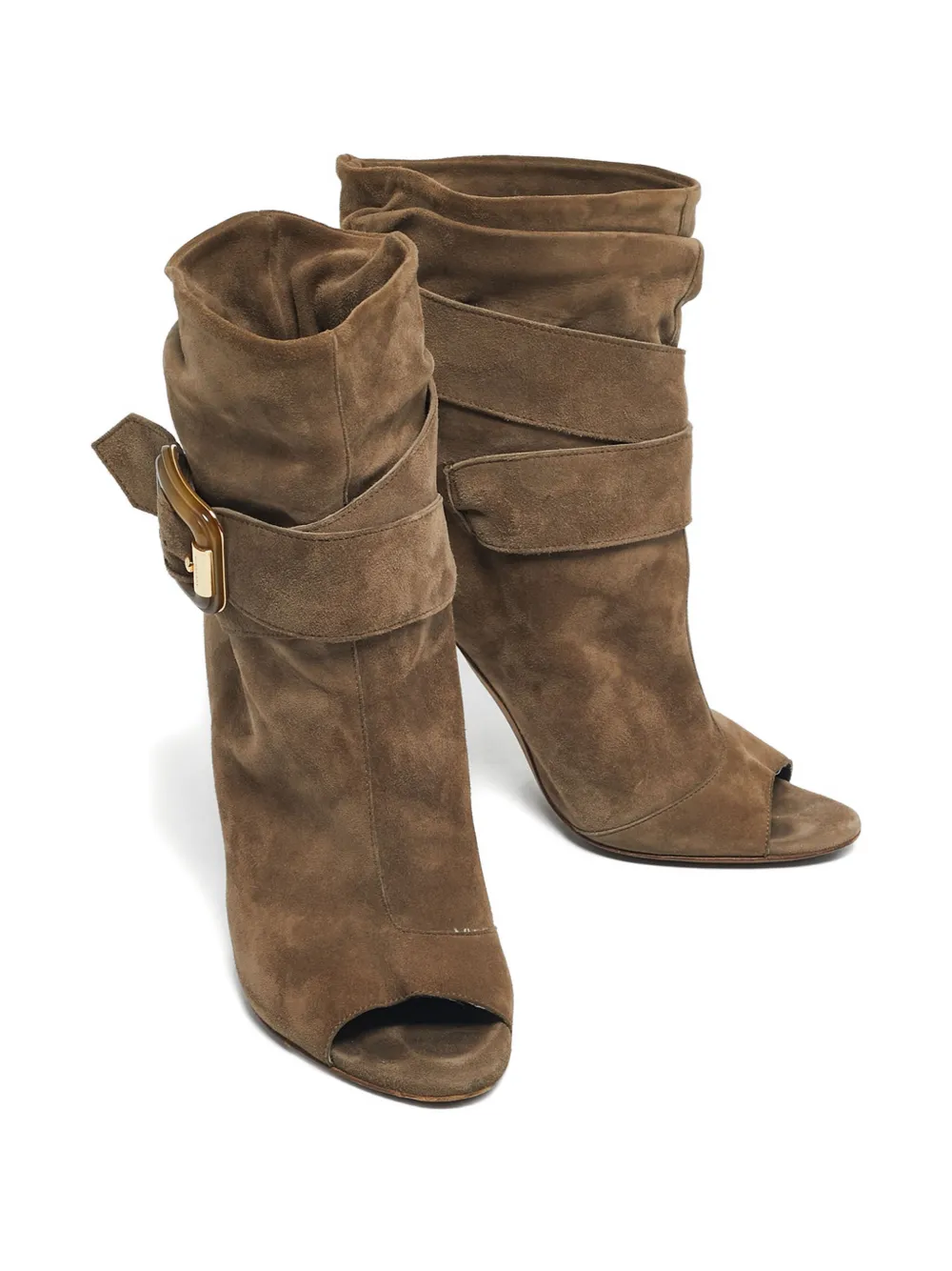 Burberry Pre-Owned Open-toe buckle boots - Bruin