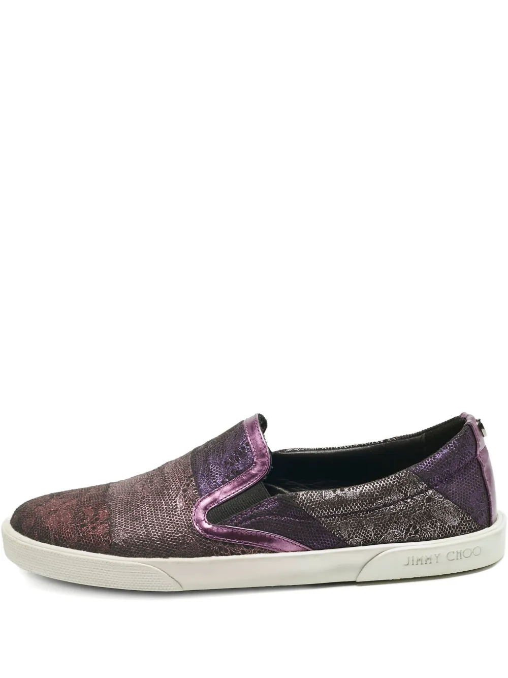 Jimmy Choo Pre-Owned tenis con estampado de encaje | morado | Image 1