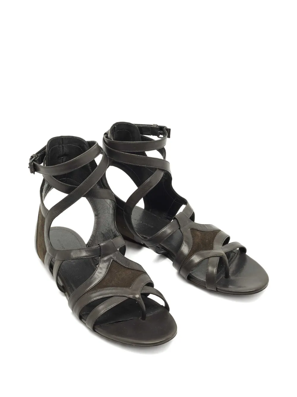 Balenciaga Pre-Owned strappy leather sandals - Bruin