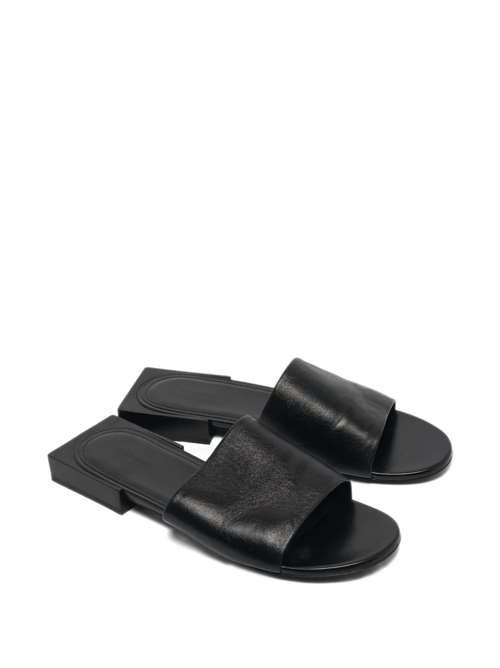 Balenciaga Pre-Owned Box leather flat sandals - Zwart