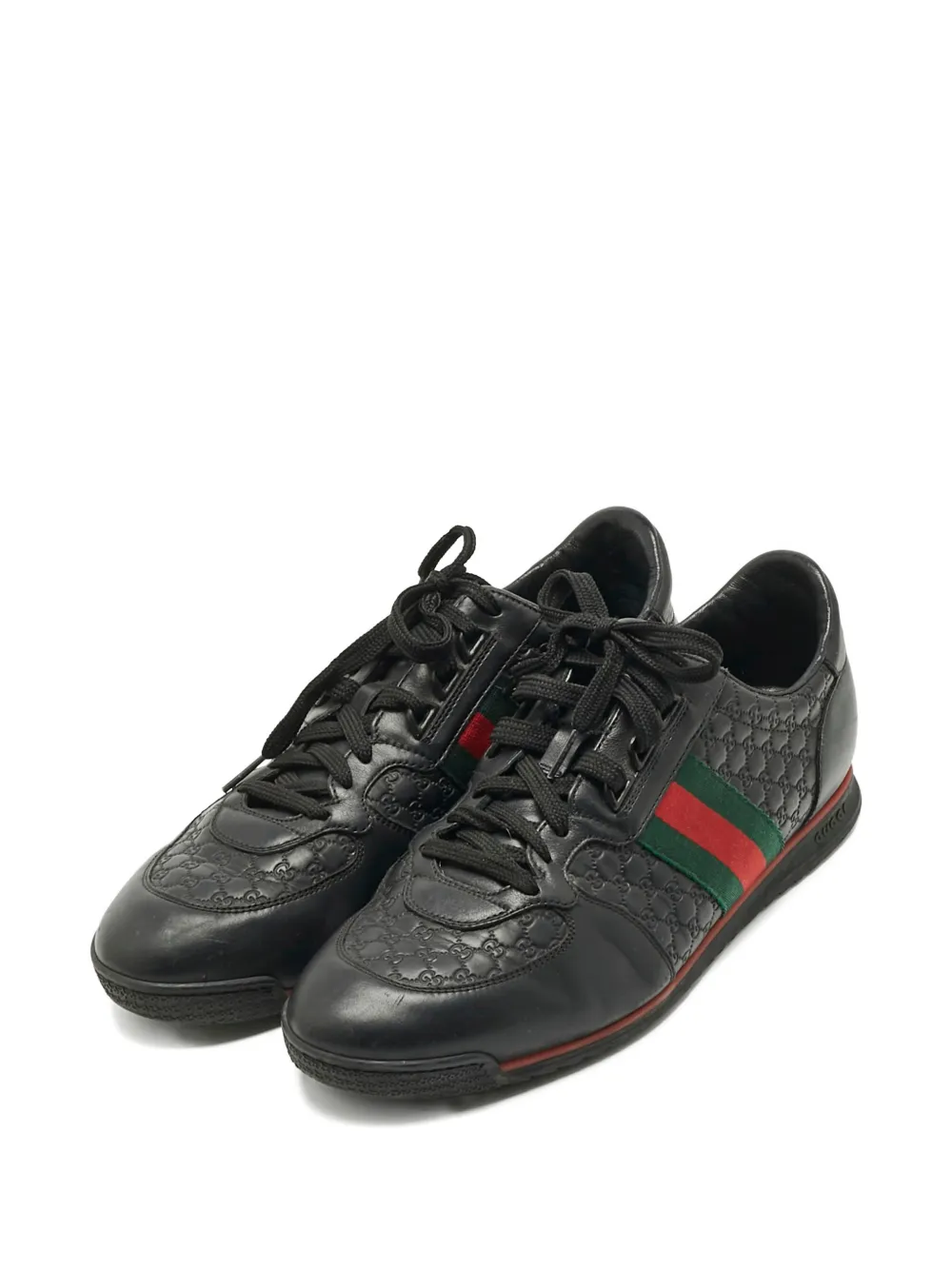 Gucci Pre-Owned monogram-pattern web-stripe sneakers | Image 2