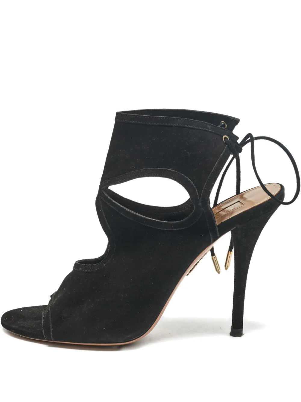 Aquazzura cut-out suede sandals 37.5 - Nero