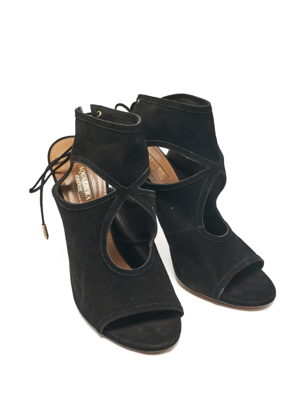 Aquazzura cut-out suede sandals 37.5 - Zwart