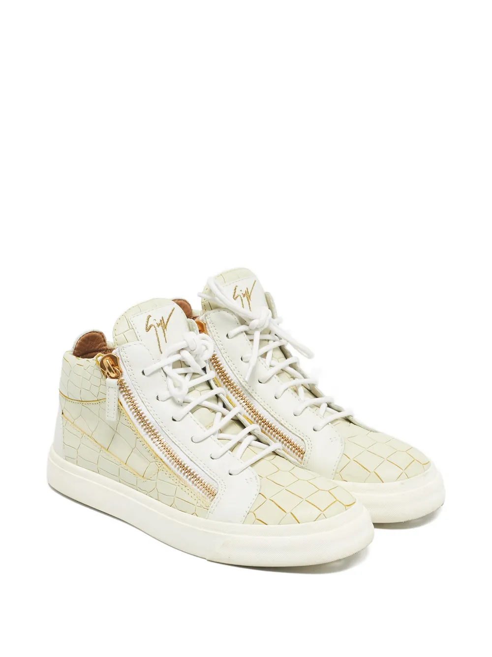 Giuseppe Zanotti Vintage crocodile-effect sneakers - Beige