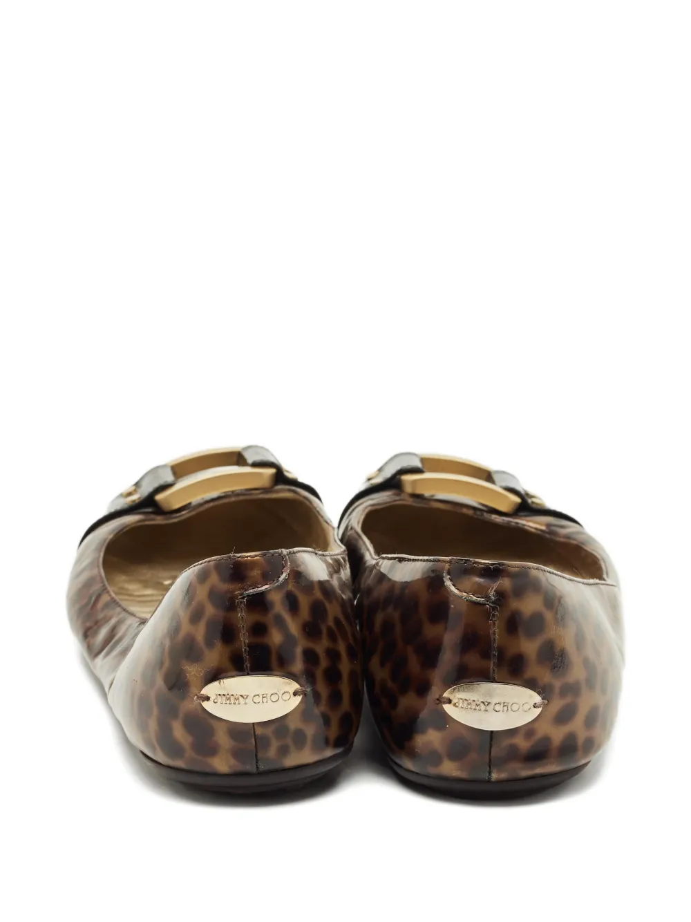 Jimmy Choo Pre-Owned patent-leather ballerina shoes - Bruin