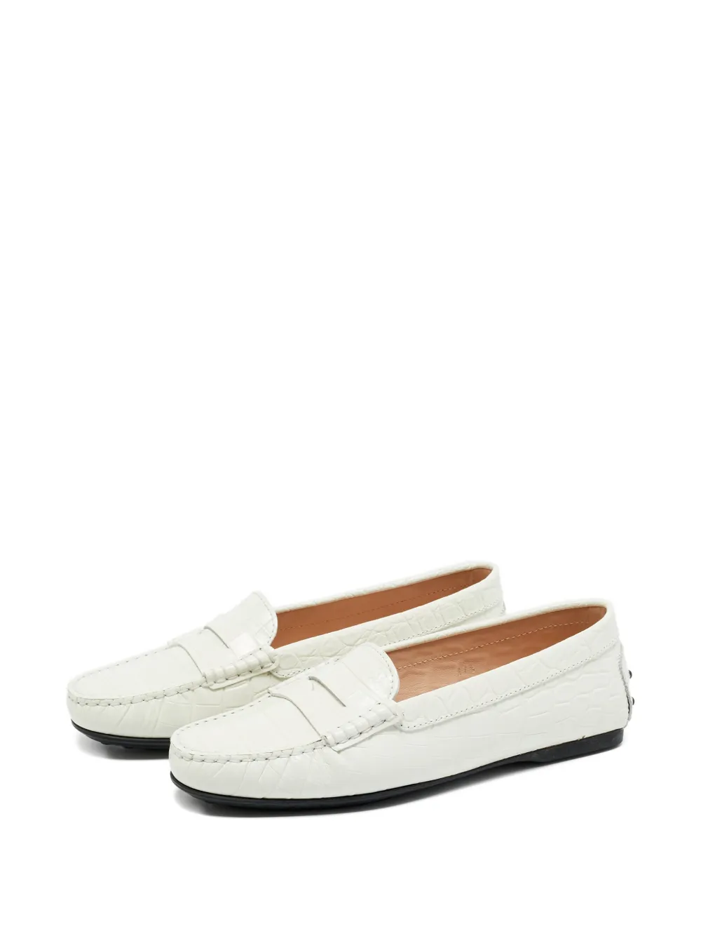 Tod's Vintage croc-embossed loafers - Wit