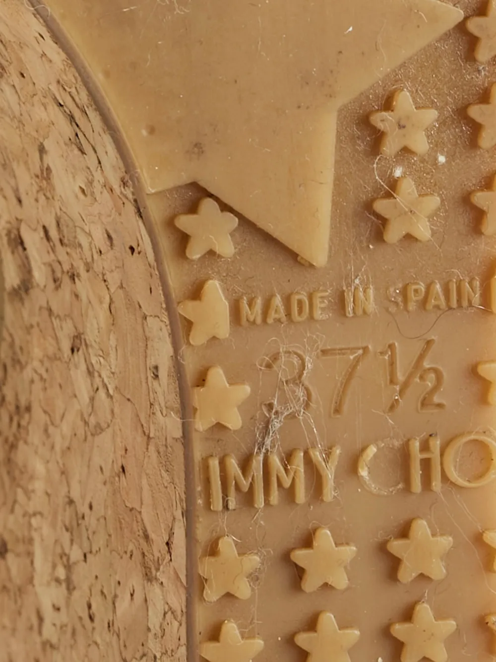 Pre-owned Jimmy Choo Cork-wedge Open-toe Pumps In Neutral