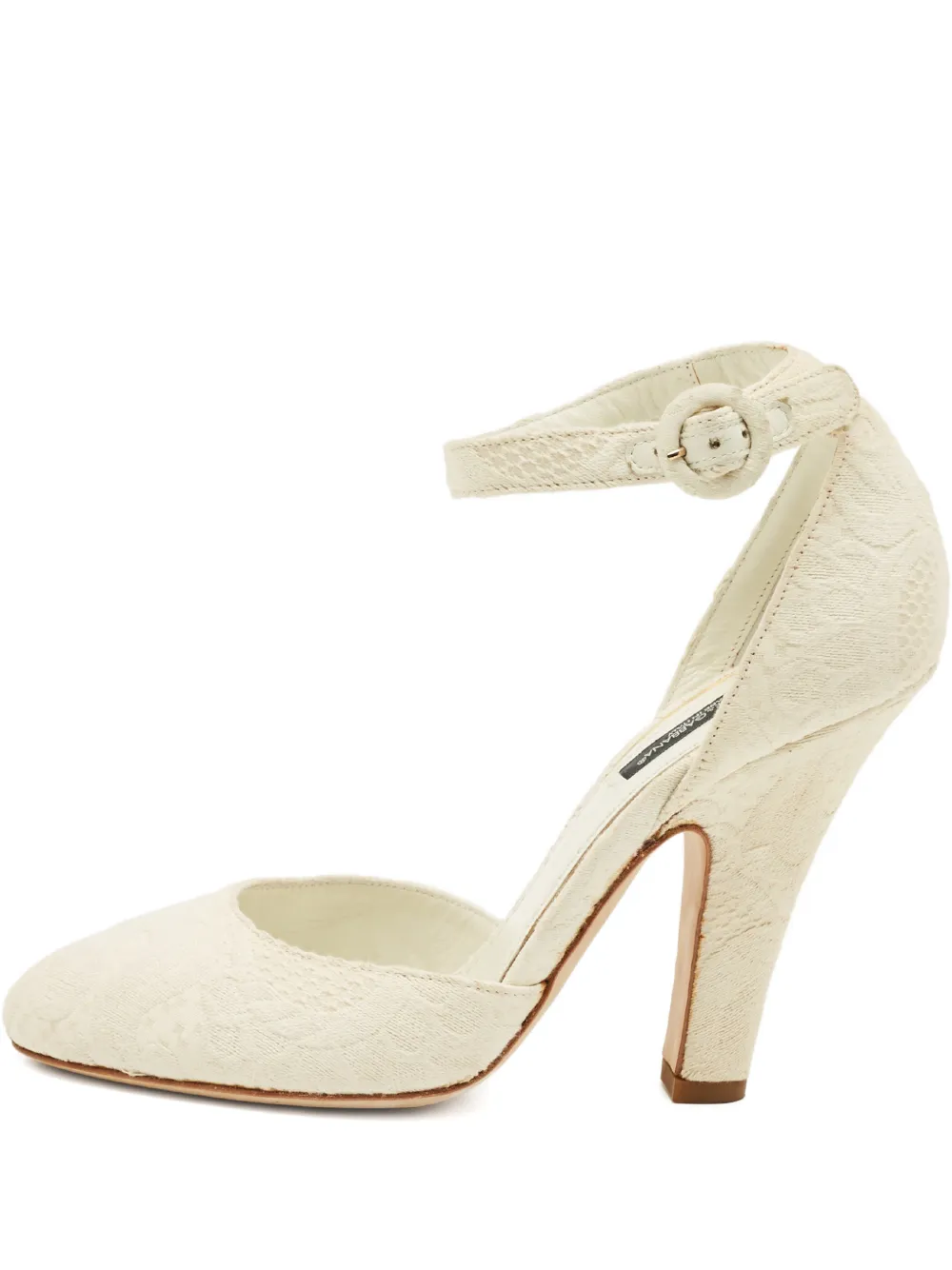 Pre-owned Dolce & Gabbana Majolica-jacquard Pumps In White
