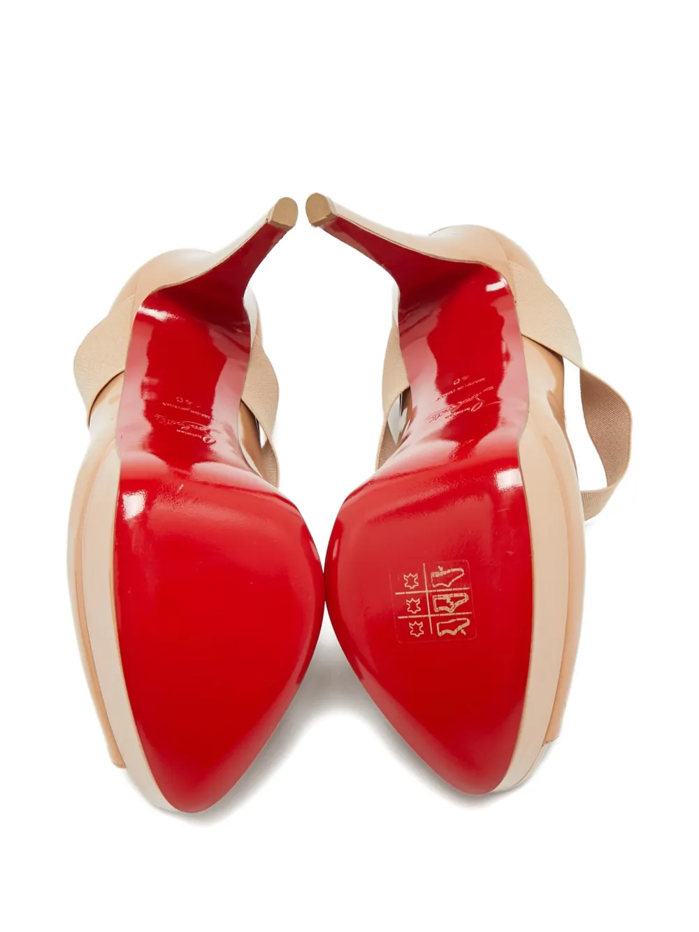Christian Louboutin Pre-Owned elasticated-straps platform pumps - Beige