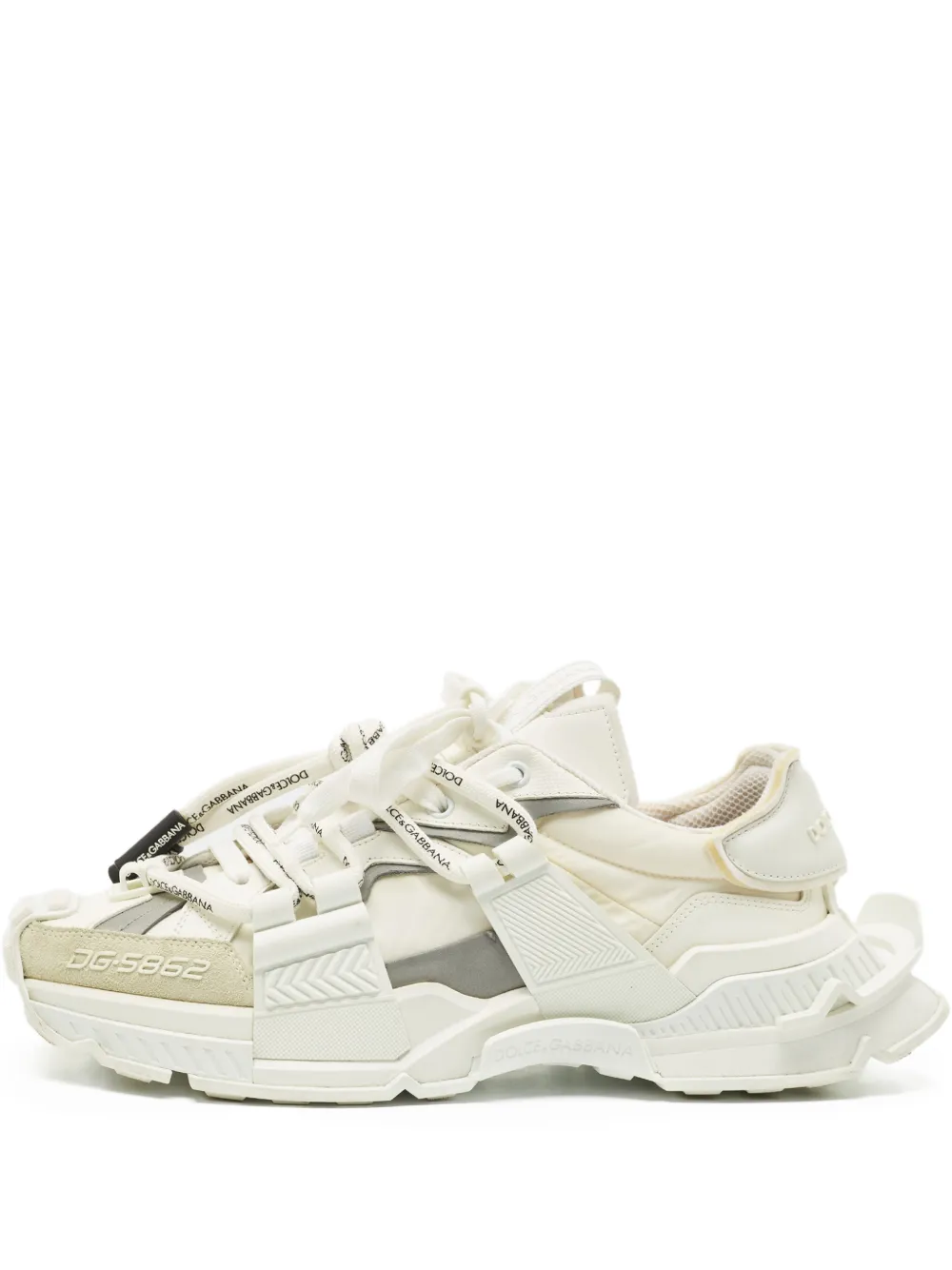 Dolce & Gabbana Pre-Owned Space suede sneakers - Bianco