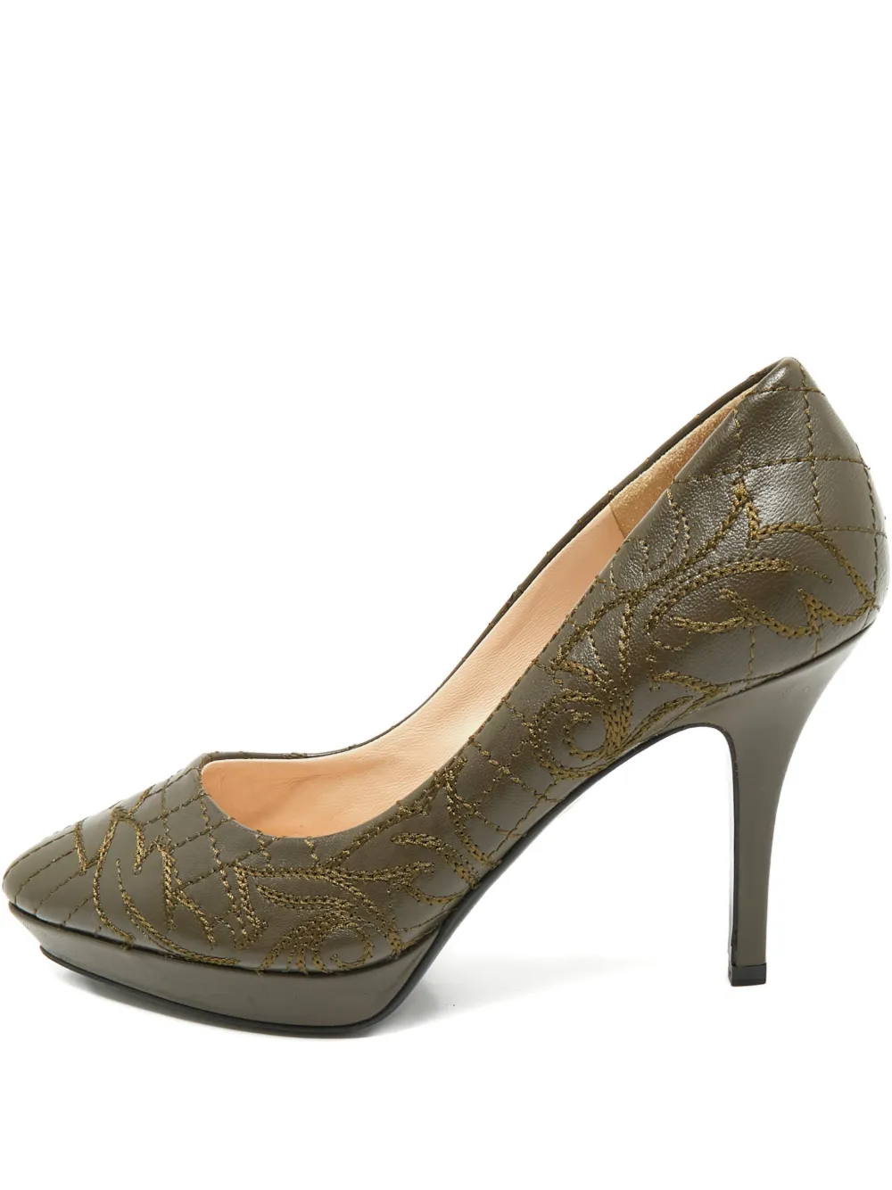 Versace Pre-Owned embroidered leather pumps - Verde