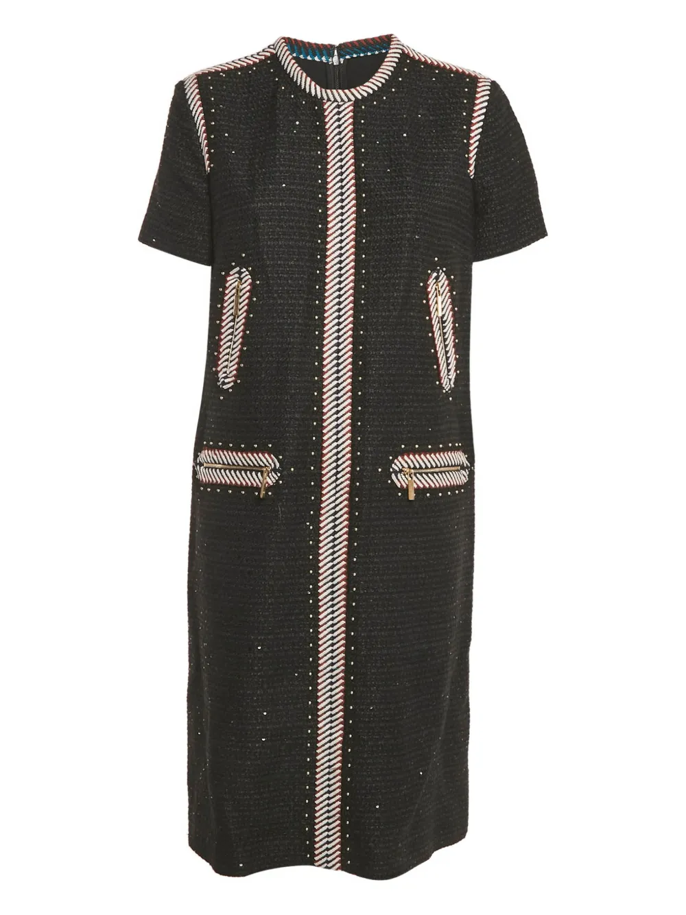 Elie Saab Midikleid aus Tweed - Schwarz