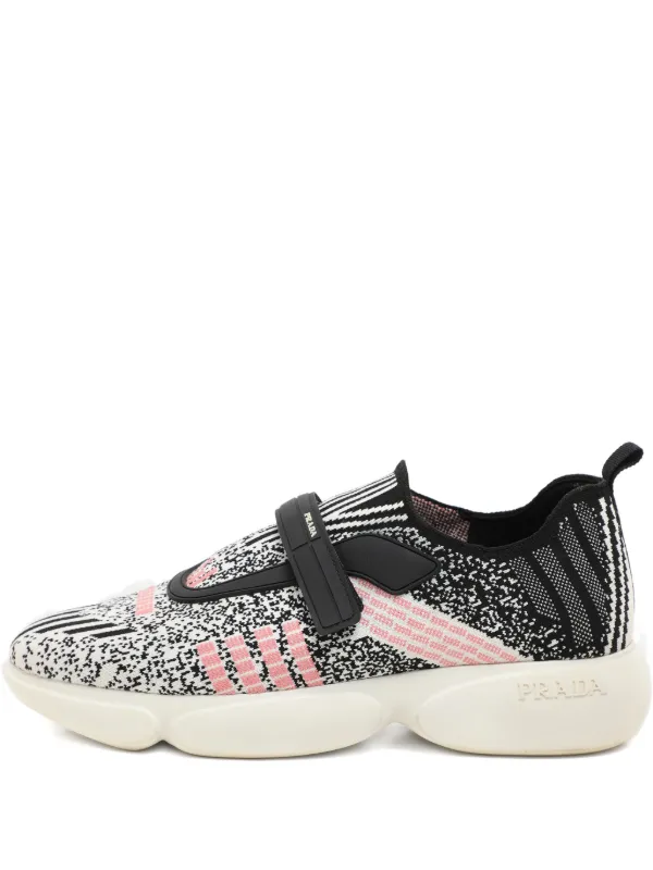 Prada Pre-Owned ニット スリッポンスニーカー | ホワイト | FARFETCH JP