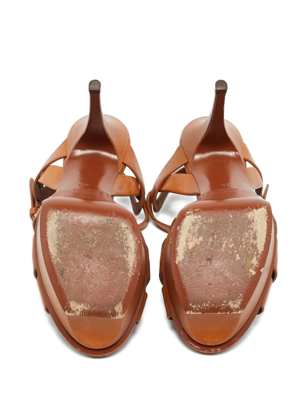 Saint Laurent Pre-Owned Tribute leather sandals - Bruin