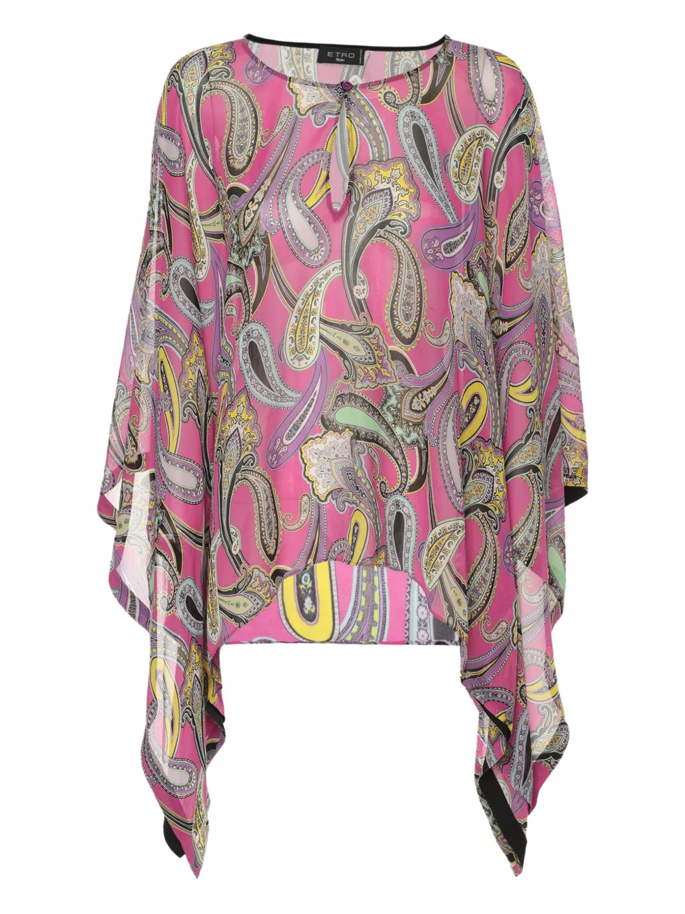 Pre-owned Etro Paisley-print Silk Blouse In Pink