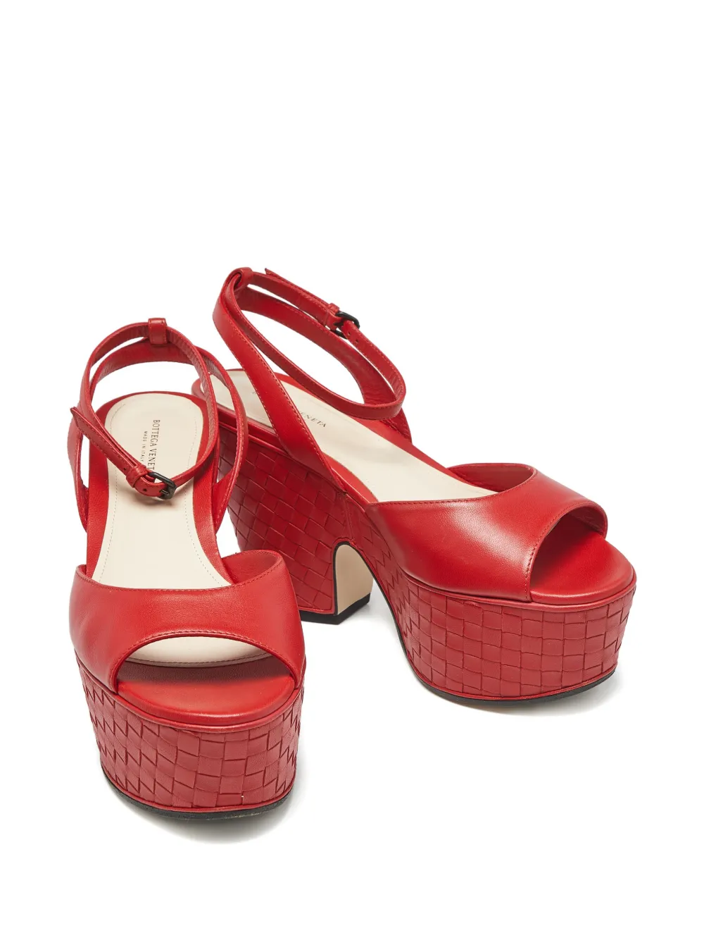 Bottega Veneta Pre-Owned Intrecciato woven platform sandals - Rood