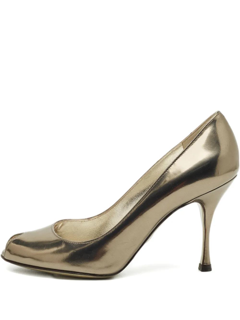 Dolce & Gabbana Pre-Owned peep-toe leather pumps - Gold