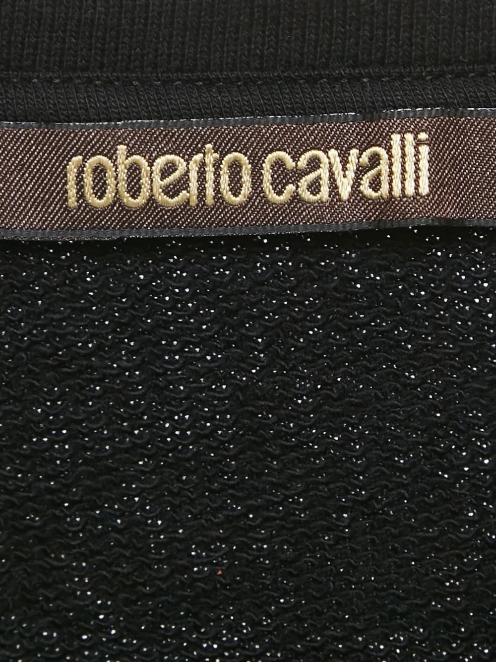 Pre-owned Roberto Cavalli Graphic-embroidered Cotton Sweatshirt In Black