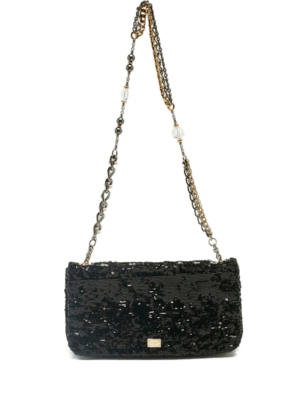 Dolce & Gabbana Pre-Owned Miss Charles sequins chain shoulder bag - Nero