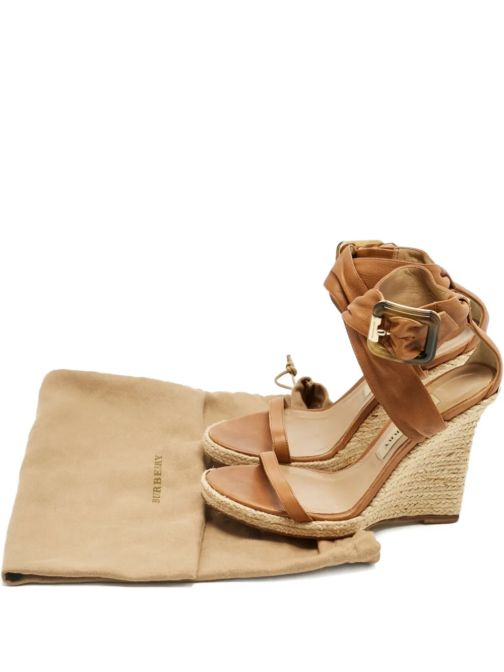 Burberry Pre-Owned Catsbrook leather wedges espadrilles - Marrone