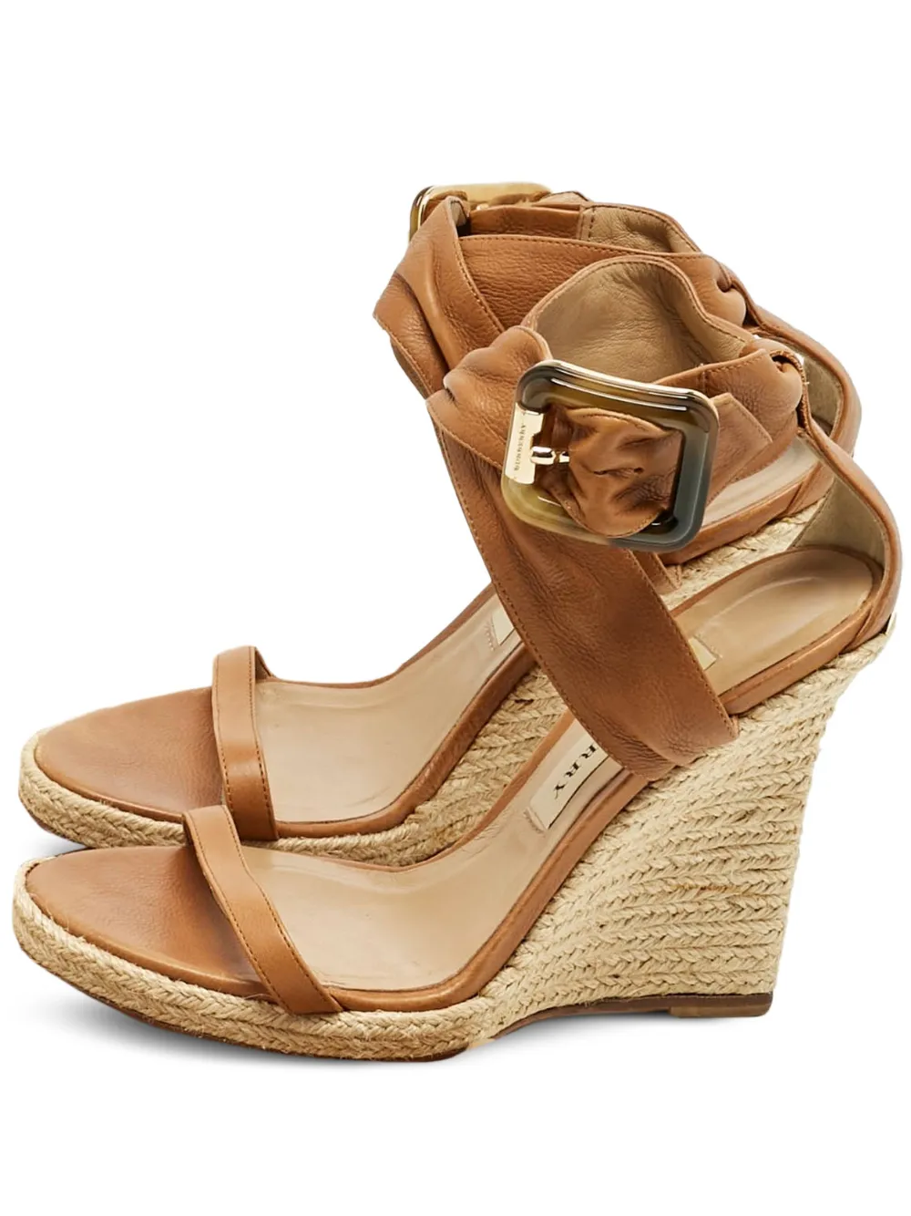 Burberry Pre-Owned Catsbrook leather wedges espadrilles - Braun