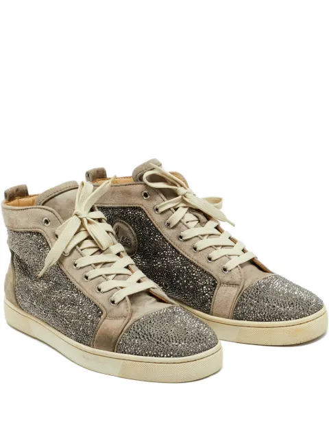 Christian Louboutin Pre-Owned Louis crystal-embellished high-top sneakers