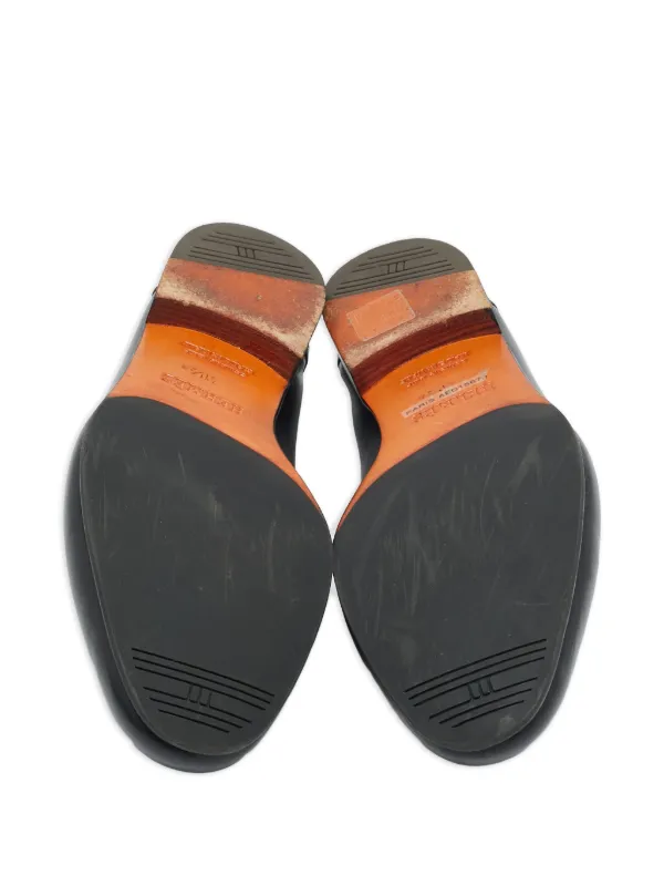 Hermès Pre-Owned crocodile-effect Leather Loafers | Black | FARFETCH