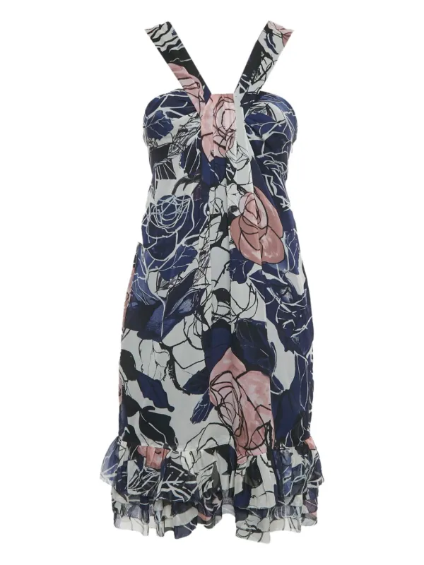 dvf blue floral dress Diane Von Furstenberg Floral-print Midi Dress
