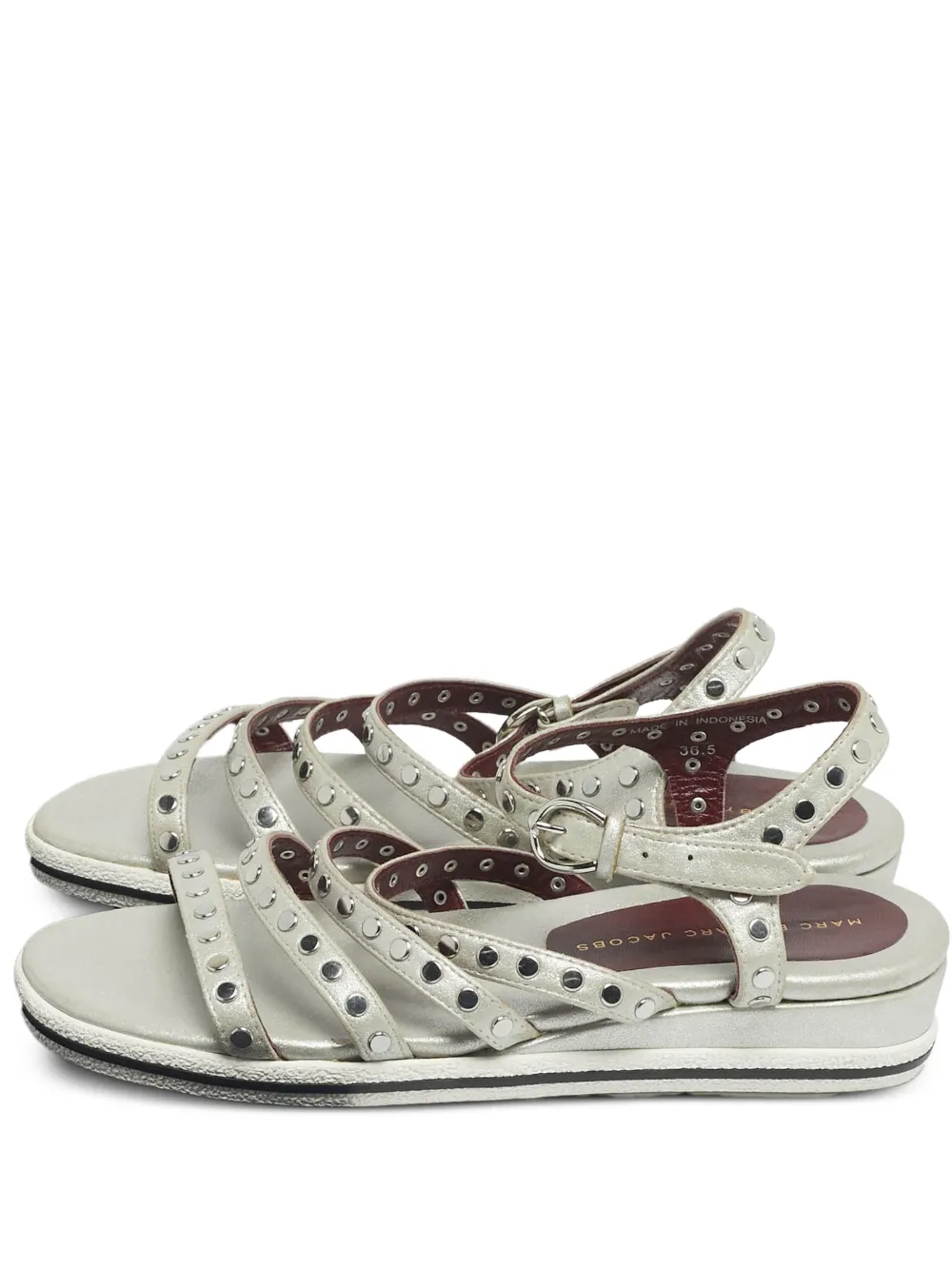 Marc By Marc Jacobs Gena studded ankle-strap sandals - Argento