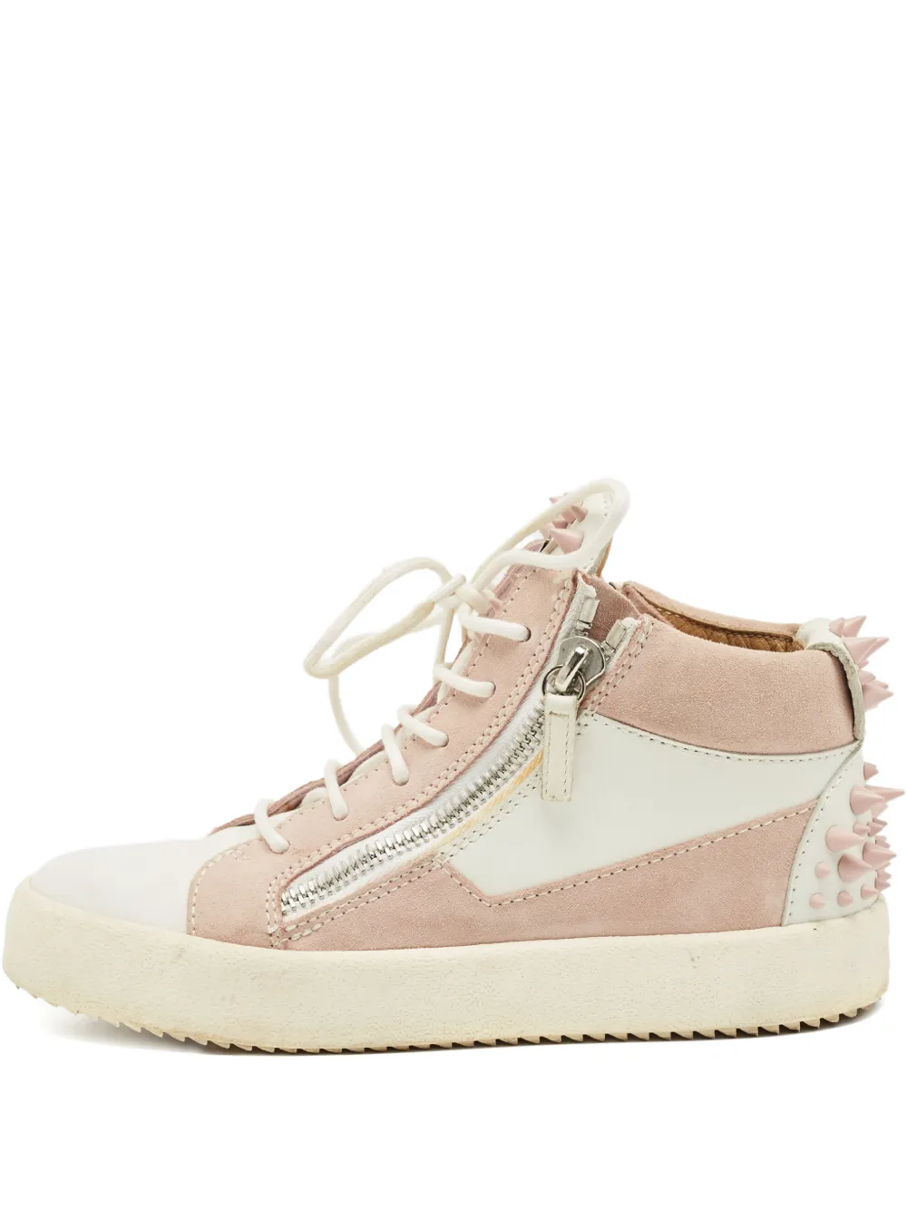 Pre-owned Giuseppe Zanotti Dual-zip High-top Sneakers In Pink