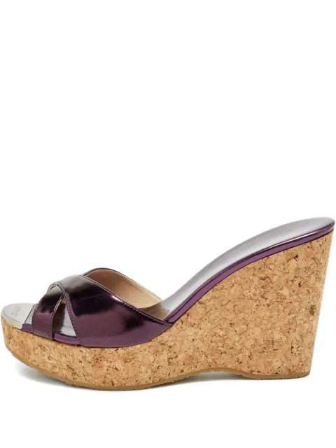 Jimmy Choo Pre-Owned Perfume purple wedge sandals