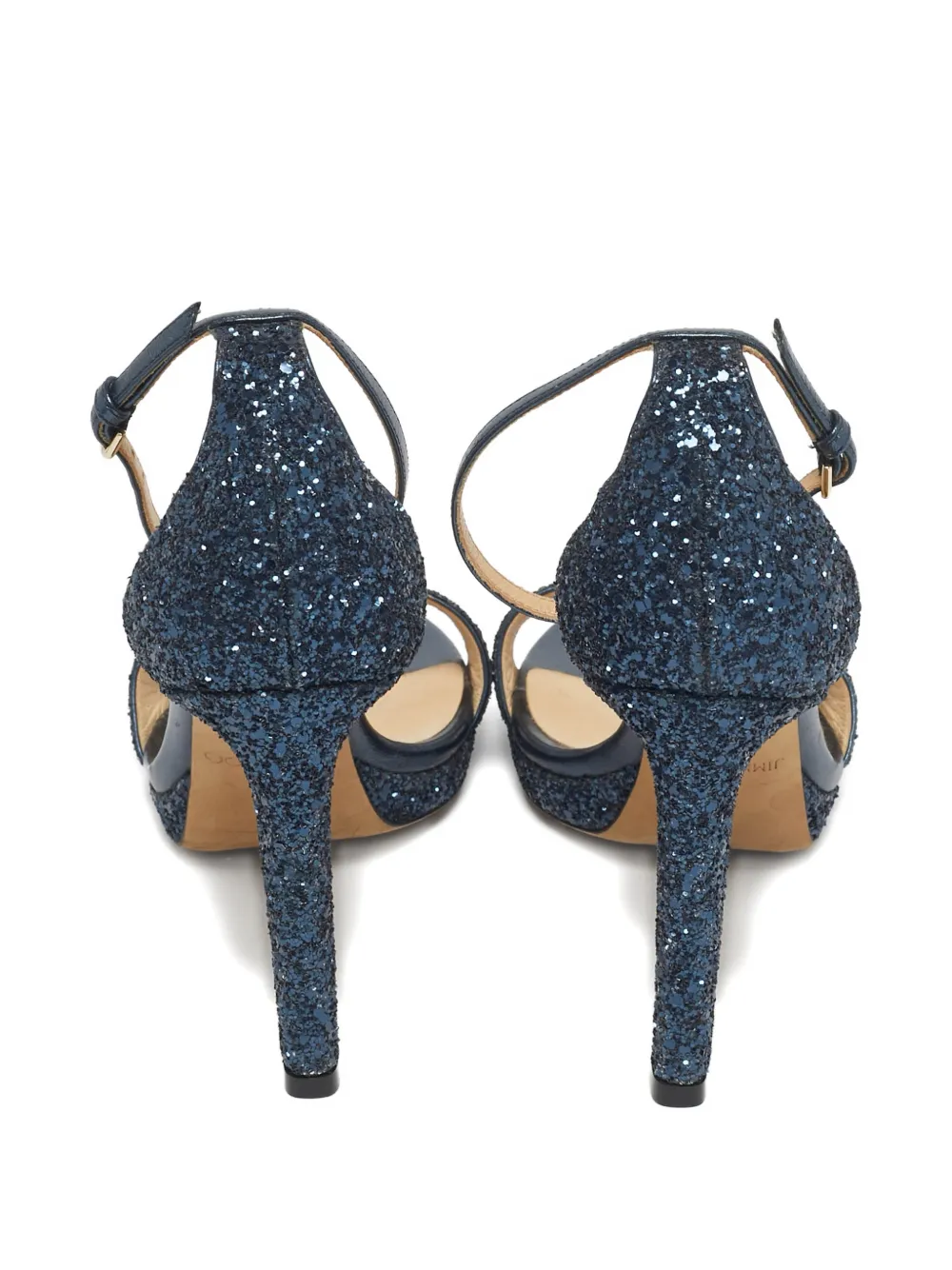 Jimmy Choo Pre-Owned glitter ankle-strap sandals - Blauw