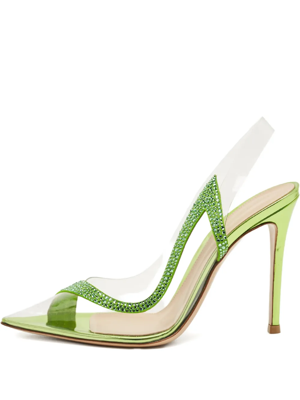 Pre-owned Gianvito Rossi Hortensia Embellished Pumps In Green