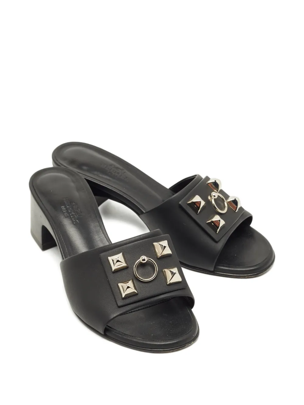 Hermès Pre-Owned Dreamy leather heeled sandals - Zwart