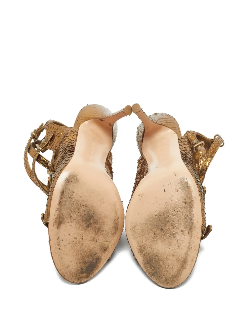 Gianvito Rossi snakeskin straps sandals - Goud