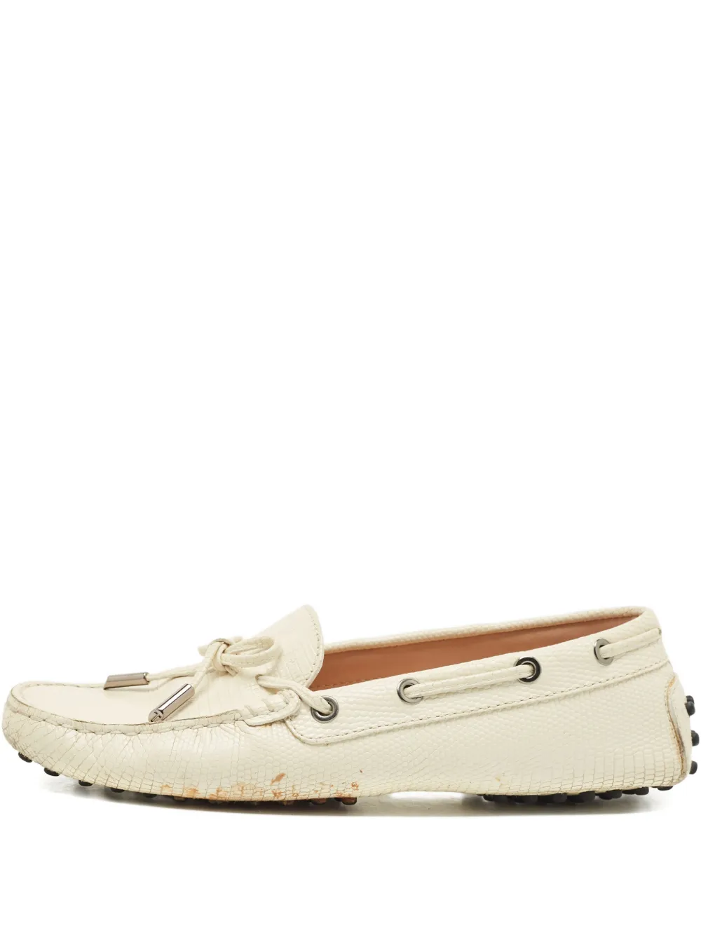 Tod's Vintage Gommino embossed leather loafers - Toni neutri