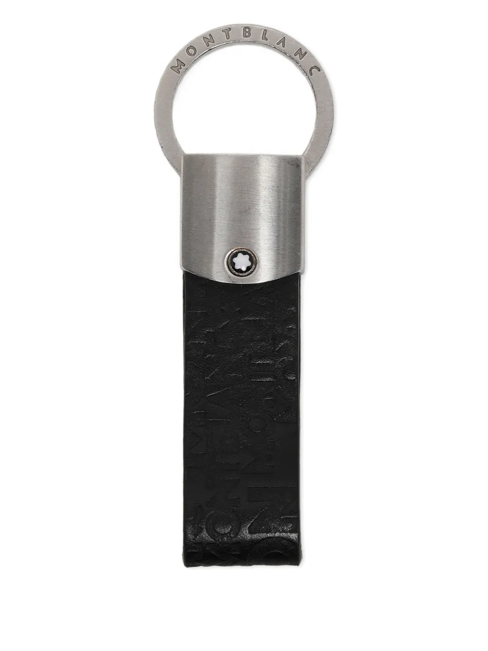Montblanc embossed leather key chain - Nero