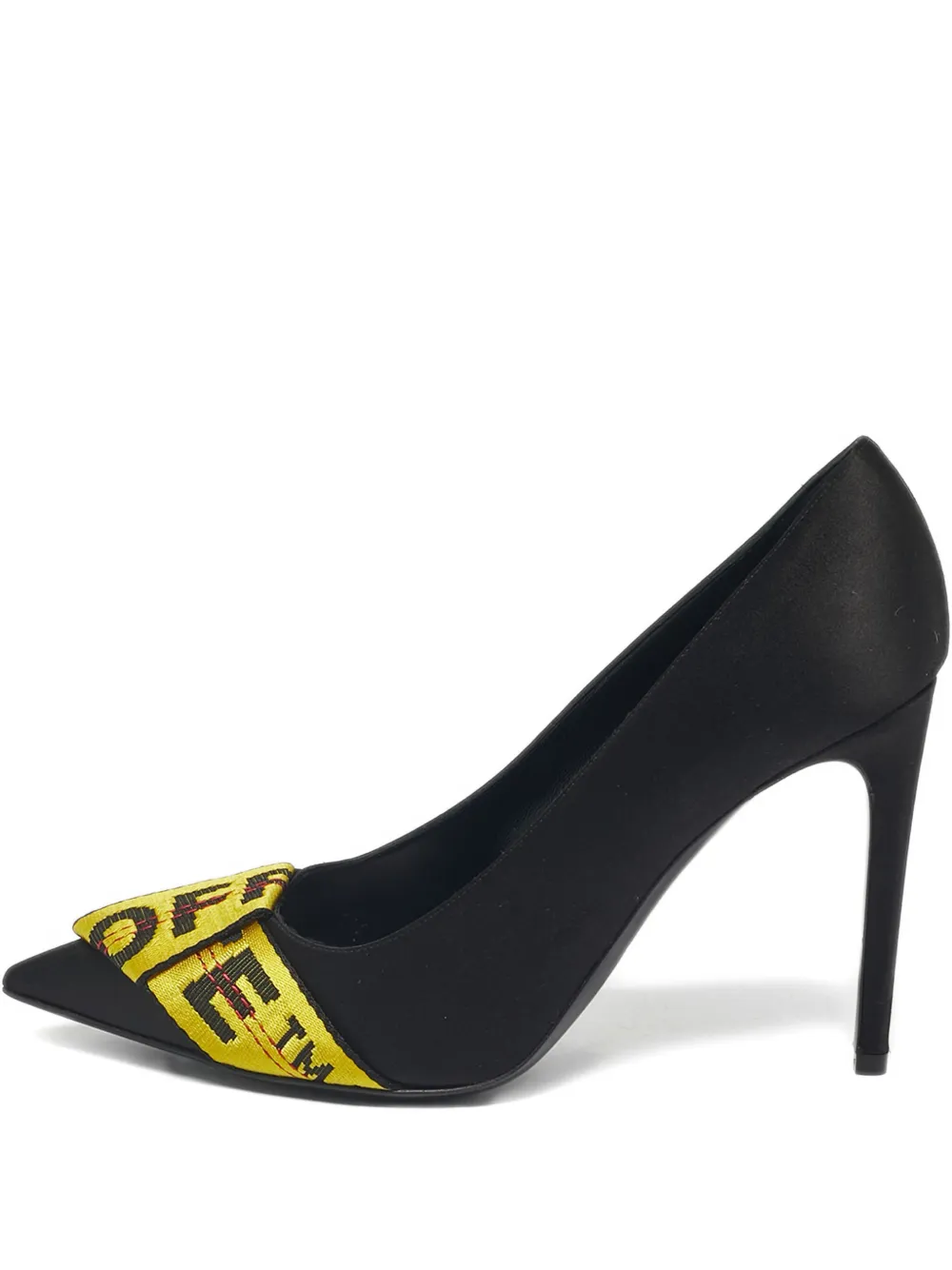 Pre-owned Off-white Bow-embellishment Pumps In Black