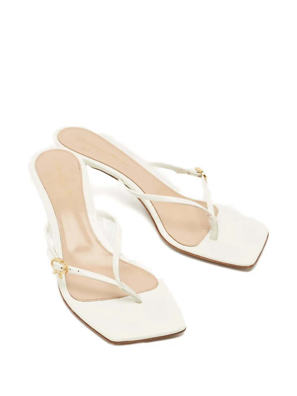 Gianvito Rossi square-toe buckle sandals - Wit
