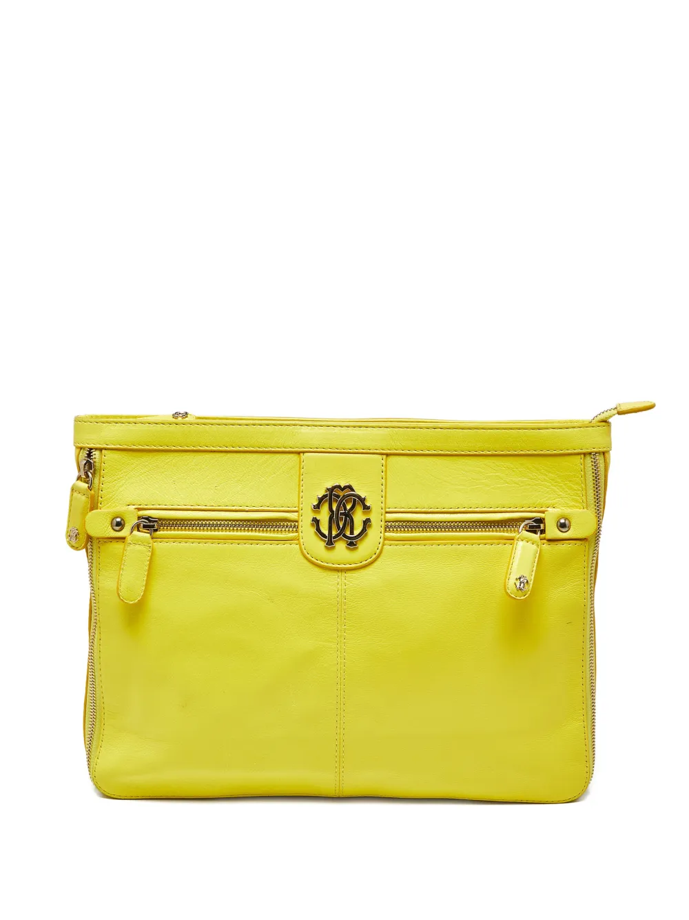 Roberto Cavalli Vintage Clutch con placca logo RC - Giallo