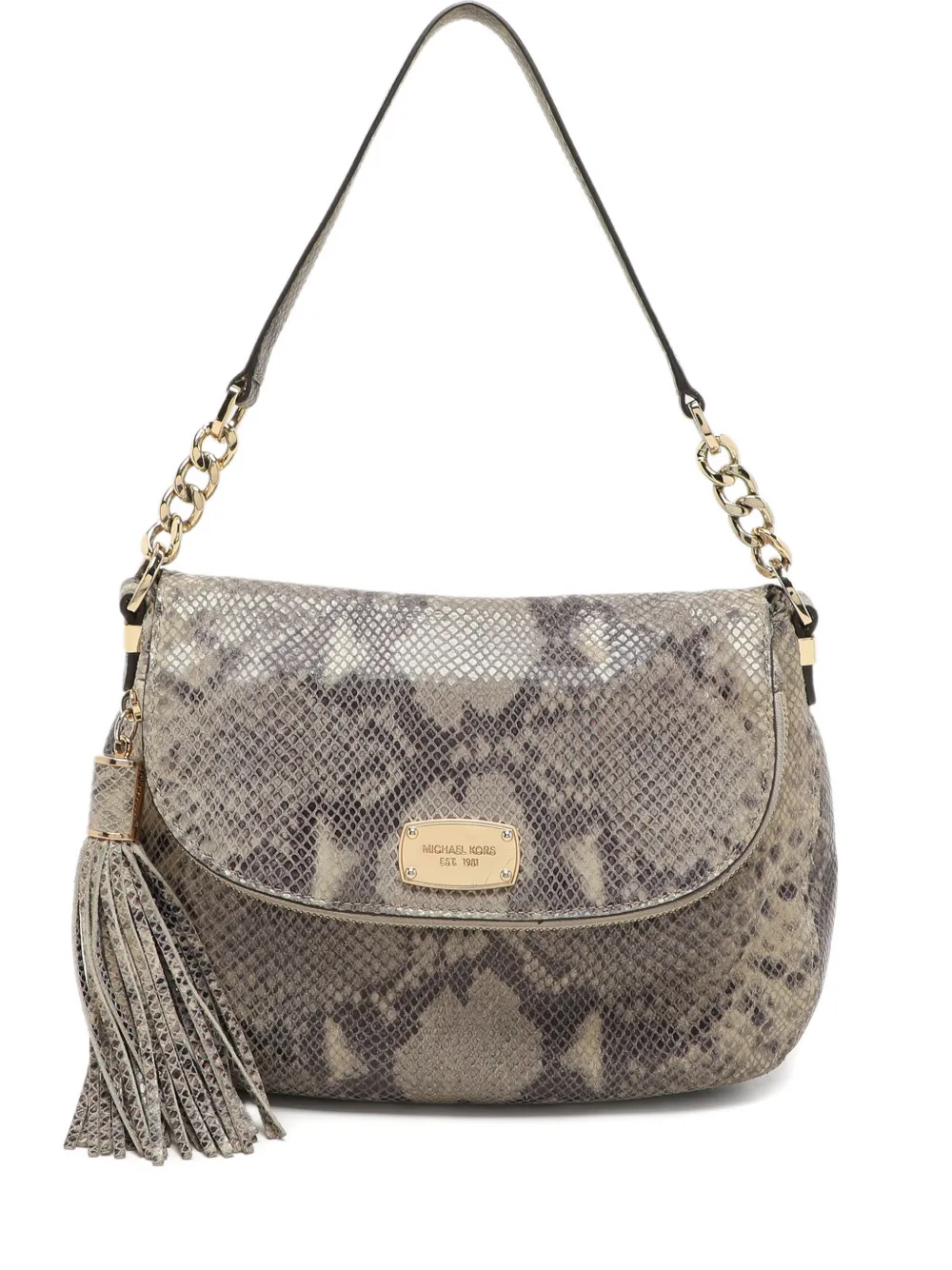 Michael Michael Kors Borsa a spalla con effetto serpente - Grigio