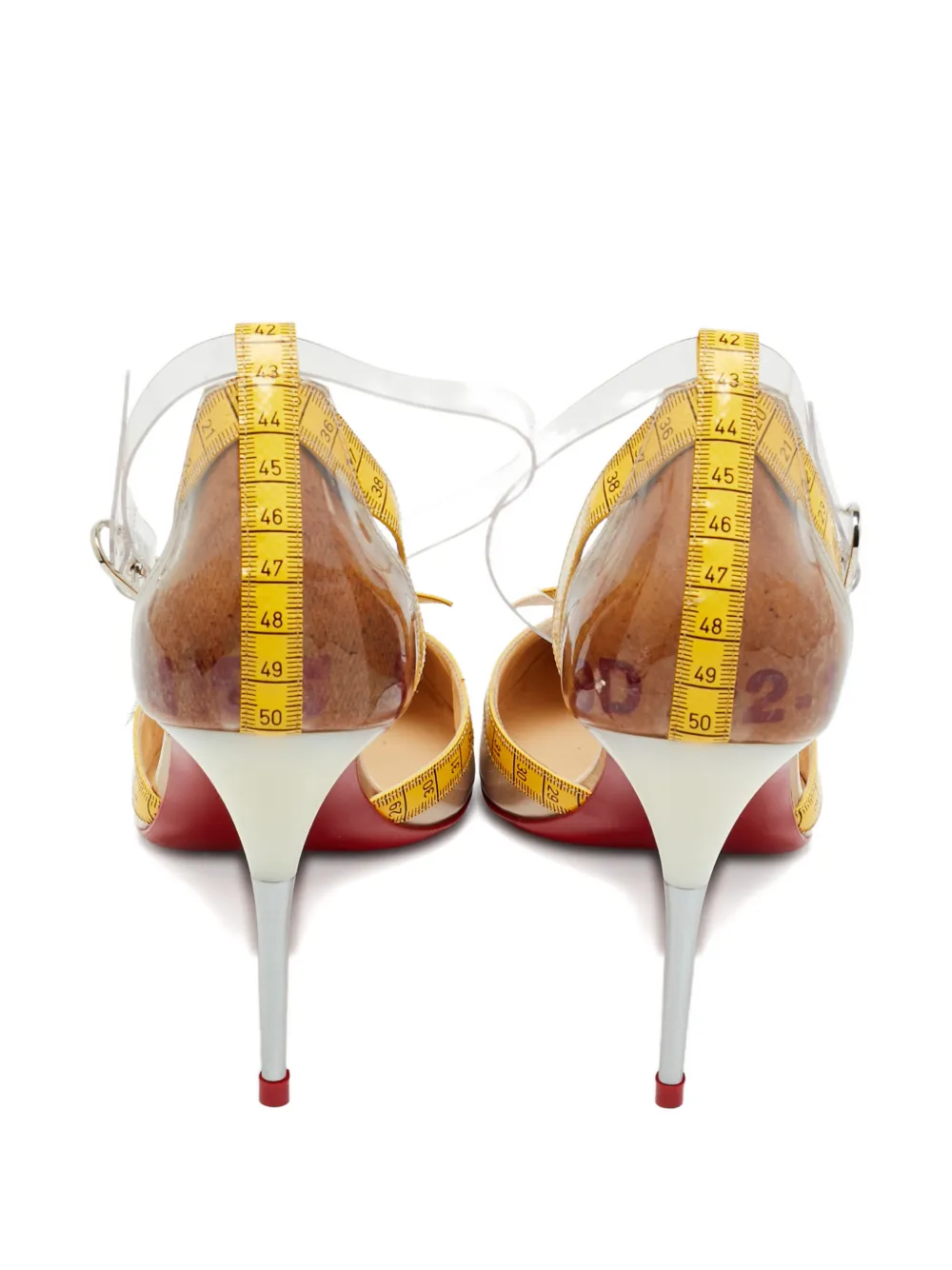 Christian Louboutin Pre-Owned measuring-tape pointed pumps - Wit