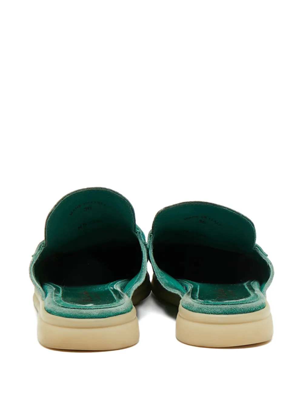 Loro Piana Pre-Owned Suède muiltjes met bedels Groen